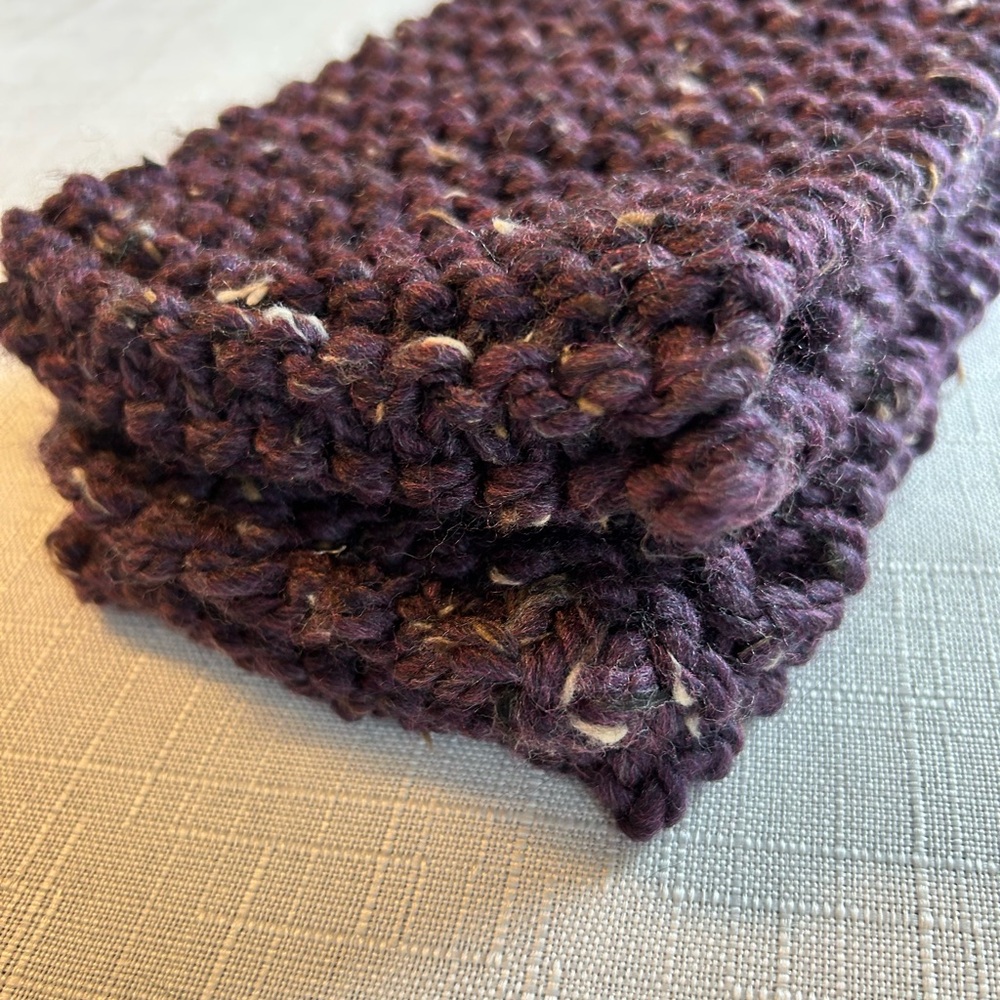 Handmade Chunky Knit Purple Scarf